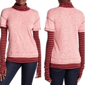 Free People Layered Look Turtleneck Top